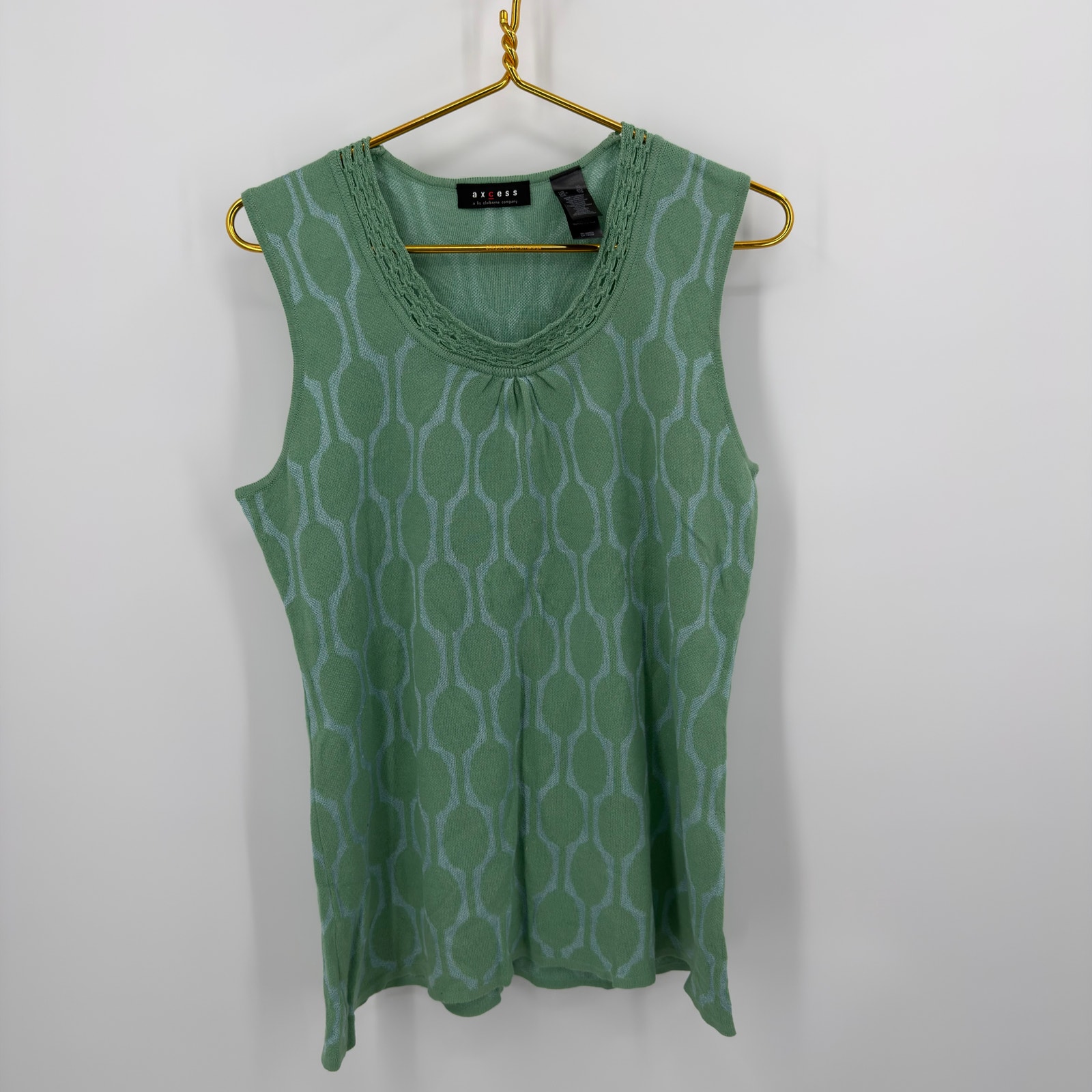 Axcess Liz Claiborne Green Knit Top - Women's Xl